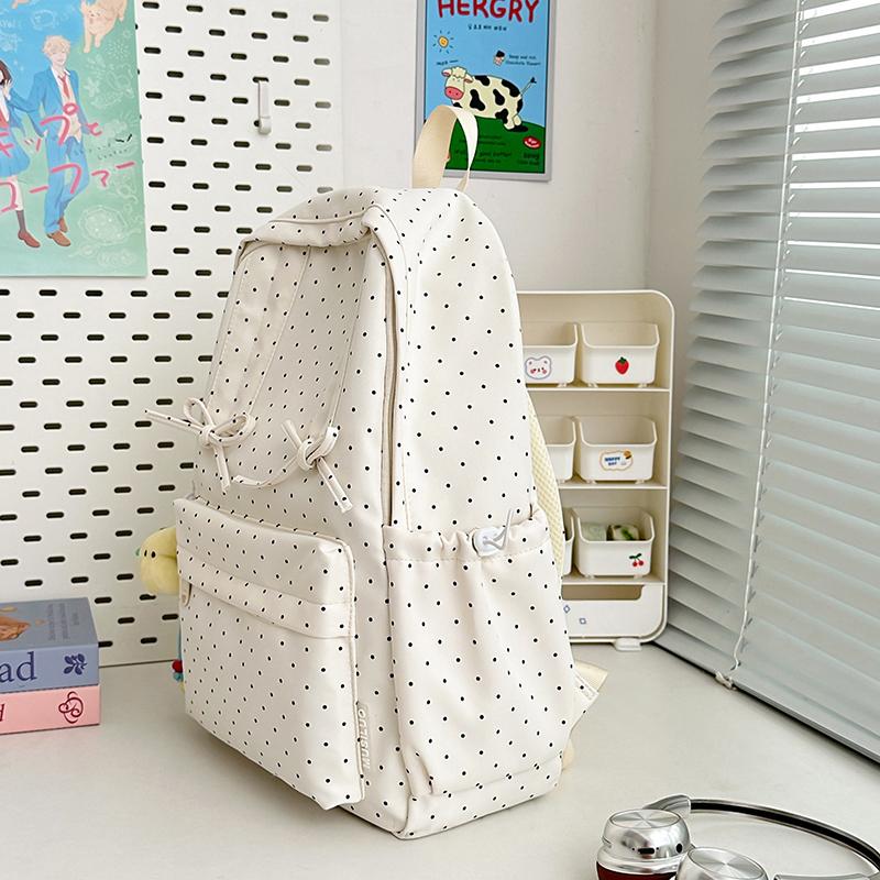 Polo Dot Printed Backpack Women's Large Capacity Backpack Student Schoolbag