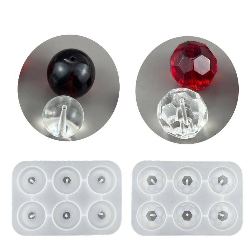 Silicone Mold Set Bracelet Bead Pendant Resin Mold with Hole DIY Necklace Bracelet Jewelry Making 20/25/30mm Bead Mold