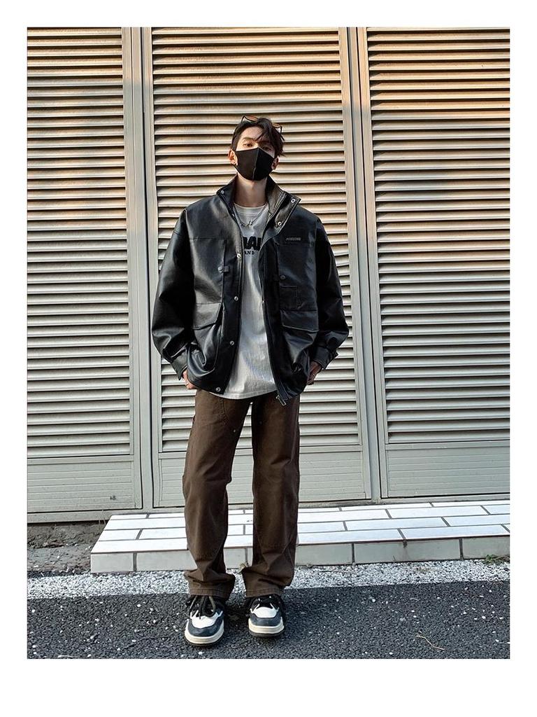 Herren Übergroße Retro PU-Lederjacke - Herbst Winter Trend, High-End Cooler Stil