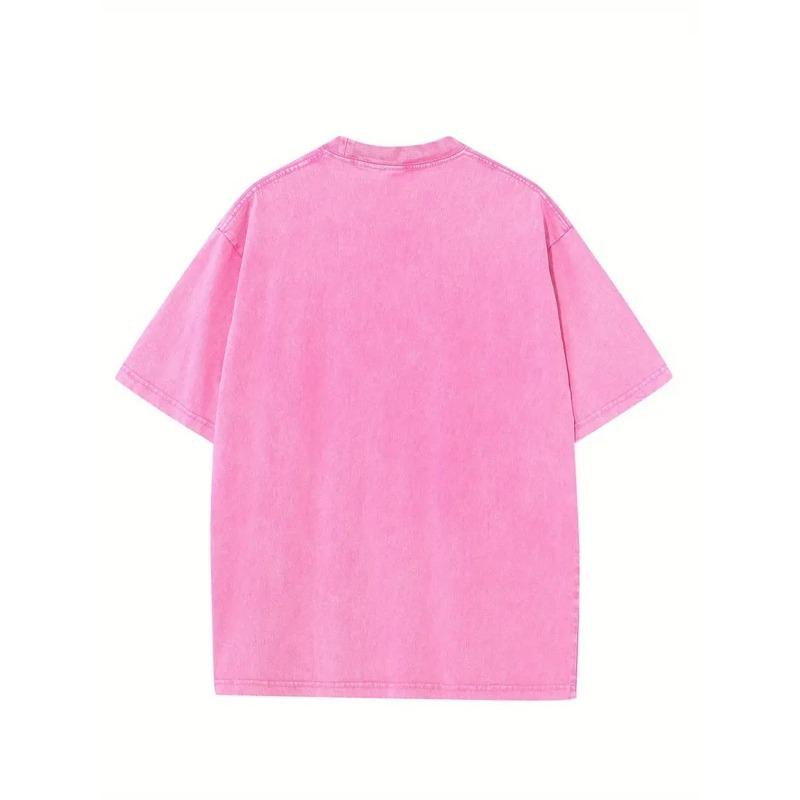 Street Trendy Herrenbekleidung, Retro-Auto-Muster Bedruckte Herren-Mode-T-Shirts, Hochwertige Heavy Washed T-Shirts, Rundhals Locker Große Größe