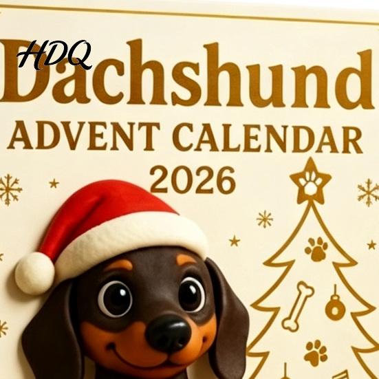 Christmas Tree Hanging Decor 2026 Dachshund Advent Calendar 24 Days 3D Collectible Dog Figures Calendar Holiday Puppy Ornaments Countdown