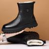 First layer cowhide wool Martin boots high-top leather soft leather American velvet thickened light luxury thick-soled zipper boots