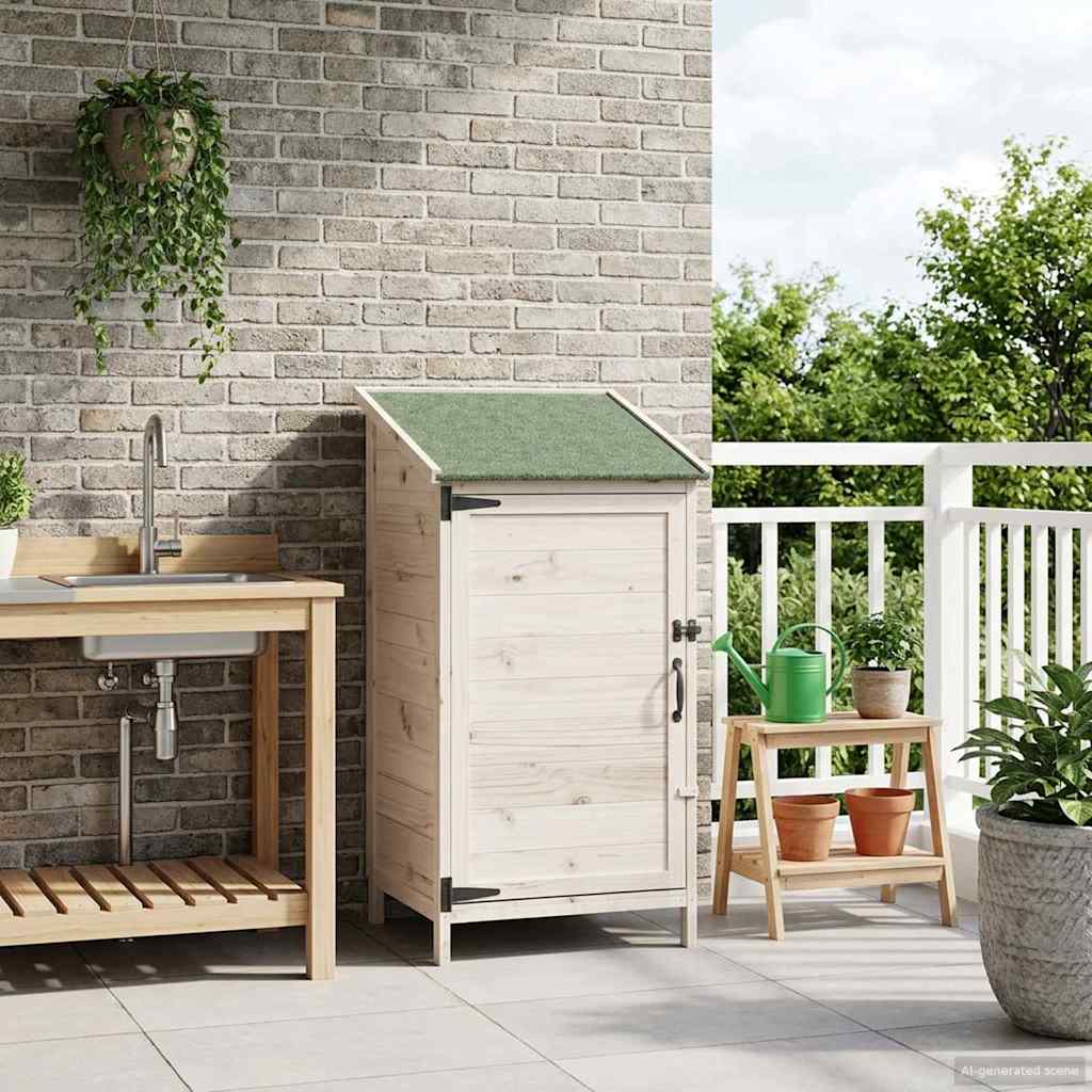 Garden Shed White 59 x 56 x 113.5 cm Solid Spruce Wood