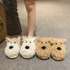 New Winter Plush Slippers Women's Cartoon Dog Plush Cotton Shoes Fashion Indoor Warm Home Slippers Non-slip Cotton Shoes