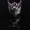Retro Sigil of Baphomet Large Ring For Men Punk Gothic Rock Hiphop Open Ring Handmade Designer Zircon Biker Accessories Gift