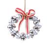 Metal Christmas Bell Decoration 13x20cm Small Christmas Wreath For Front Door Christmas Tree Holiday Hanging Decoration