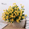Artificial Flower 1 Bunch Realistic Looking Easy Care Faux Silk Fake Cloth Simulation Chinese Rose DIY Vase Arrange Flowers Home Decor Bouquet