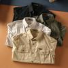 Full Cotton Spring and Autumn Work Clothes Dad Shirt Long Sleeves Middle-aged and Young Outdoor Leisure Large Size