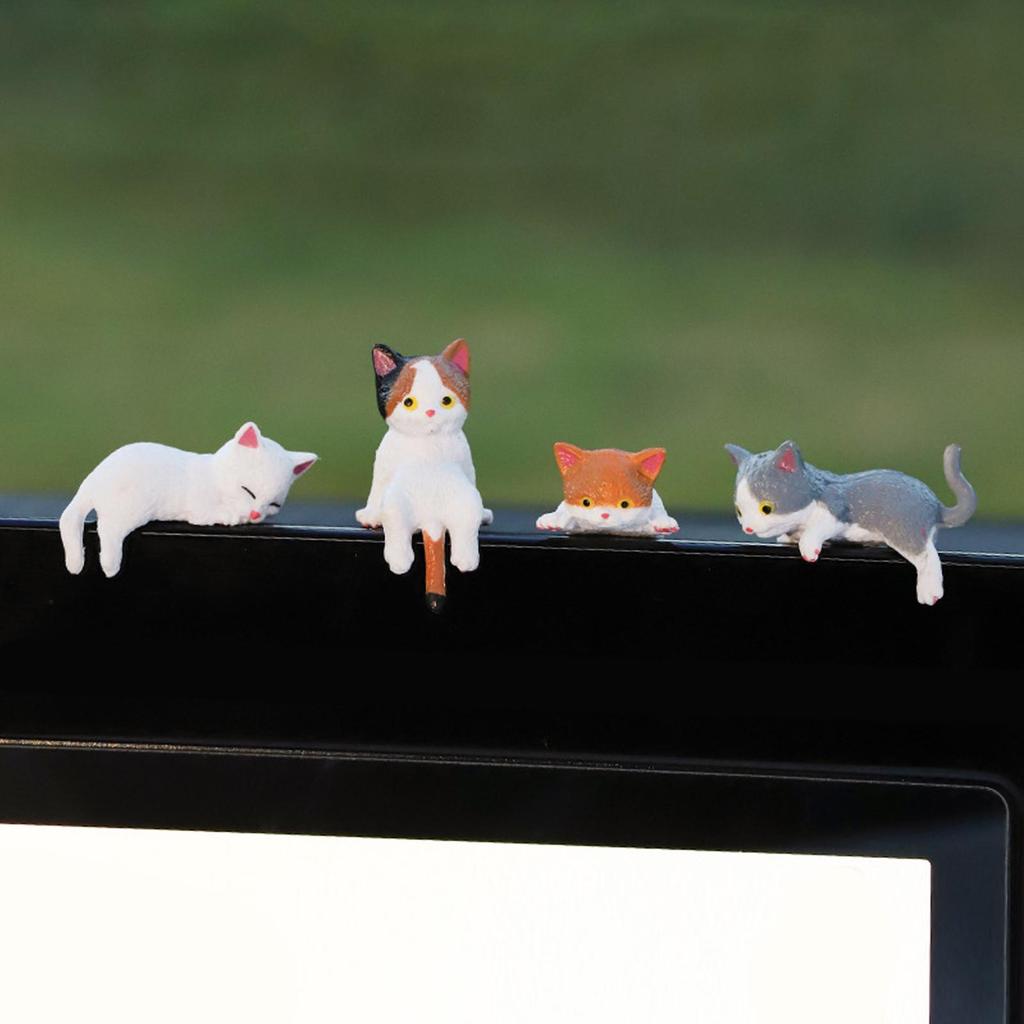 12pcs Décoration Mignon Chaton Créative Poupée Chat Endormi Ornements Écran Voiture Jouets Chat Micro Paysage Décoration Cadeaux