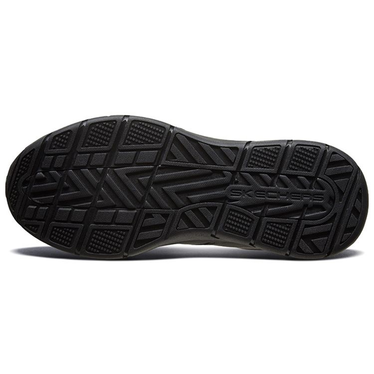 Skechers Expected Men Black Leather Casual Shoes 66418-BLK