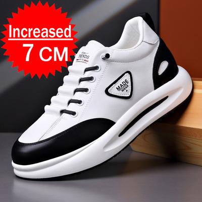 Scarpe alla moda che aumentano l'altezza per uomo 7CM Sneakers Elevator Invisibili Scarpe Bianche Calzature Comode da Uomo Scarpe da Tennis da Tavolo