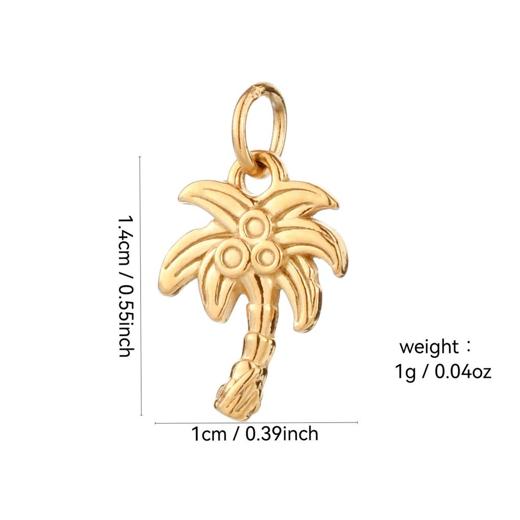18K Gold Plated Stainless Steel Beach Pendant Charm for DIY Necklace & Bracelet Jewelry