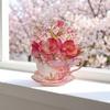 Papierblumen Teetasse Grußkarte Überraschungsgeschenke 3D Pop-Up Blumenstraußkarte Muttertag