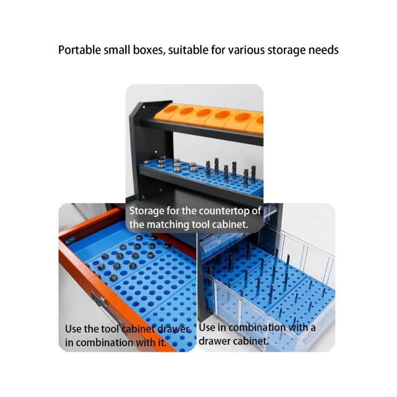 76HA Multi Slot Tool Holder Storage Box Milling Cutter Case Plastic Drill Bit Holder Tray Machining Center Tools