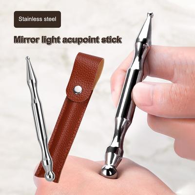 Stainless Steel Acupuncture Pen – Reflexology and Trigger Point Massager for Face, Back, and Body