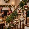 6Pcs Wooden Base DIY Christmas  Painting Kit  Art Xmas Hanging Decor  Holiday Party