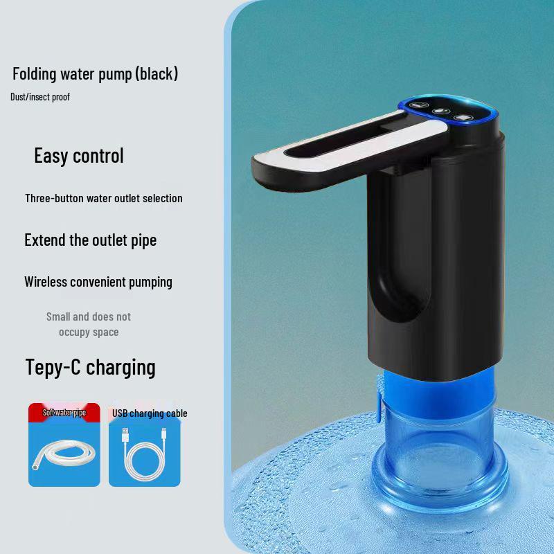 Electric Folding Water Dispenser: Automatic Rechargeable Hand Pump for Bottled Water