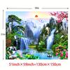 21 pieces of magical waterfalls and cherry blossoms swans koi fish and pagodas - Asian landscapes in synthetic natural scenes