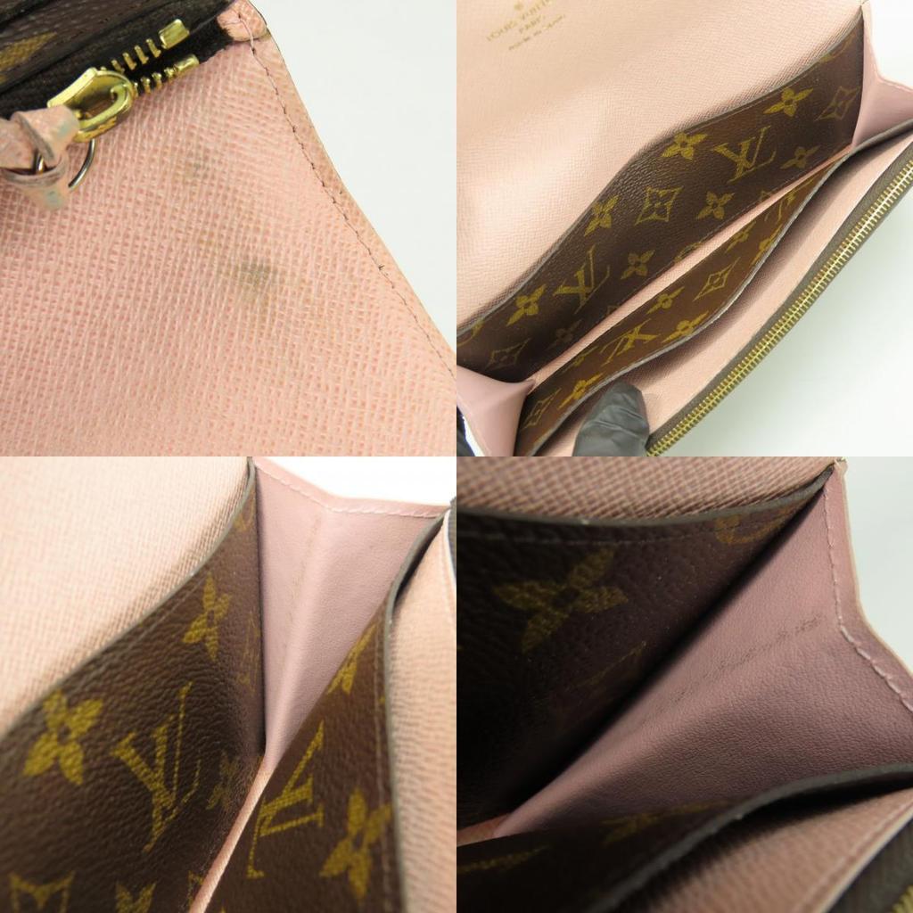 Used LOUIS VUITTON Purse Portefeuille Emily M61289 Monogram Brown Rose valerine Bifold Wallet