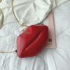 Women Lip Shape Plastic Party Evening Purse with Chain Small Coin Bag Phone Pouches Candy Color Shoulder Crossbody Bag