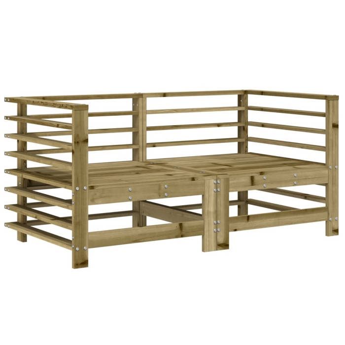 VidaXL Canapés d'angle avec coussins 2 pcs bois de pin imprégné, canapé de jardin, canapé d'extérieur, canapé de patio, sofa 825687