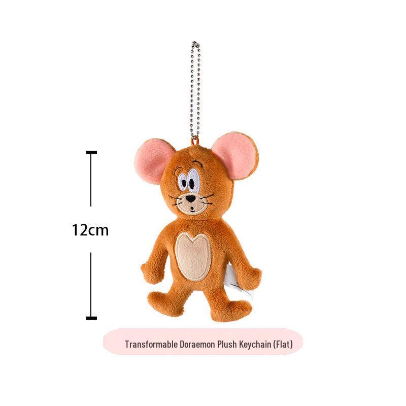 Tom & Jerry Plush Toys: Cat Pendant & Mouse Keychain Charms for Kids