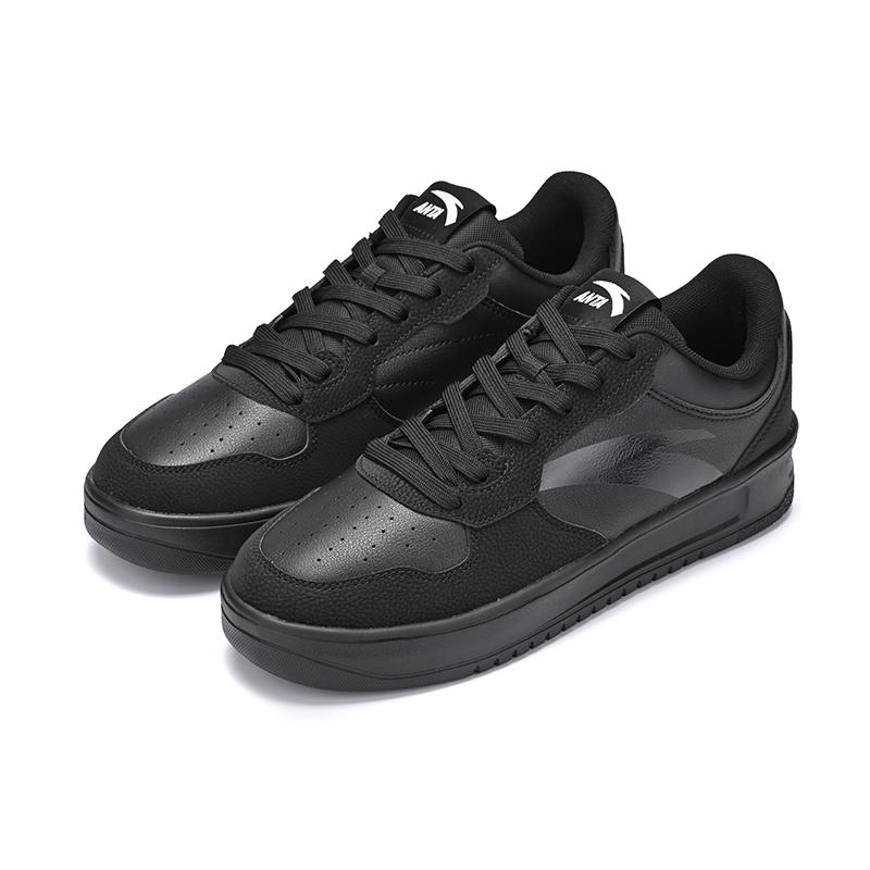 New Anta Cushioning, Wear Resistant Low Top Skateboard Shoes Men's Basic Black 912538003Q-2