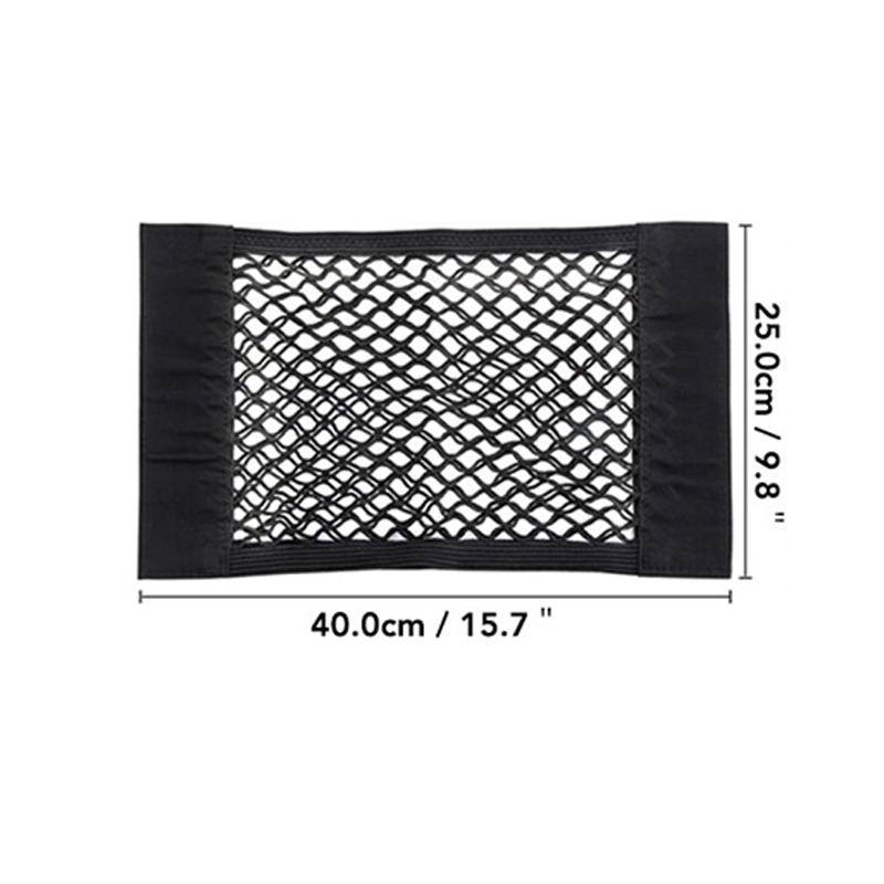 Car Trunk Mesh Back Seat Elastic Cage Auto Seat Back Storage Net Fixed Straps Extinguisher Storage Net Bag Car Trunk Organizer