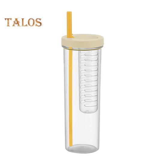 

700 мл Чашка з соломинкою зі складною соломинкою Вбудований фільтр Відділення для чаю Легко миється Універсальна чашка для пиття 700ML жовтий