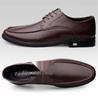 Men's Business Formal Leather Loafers - Breathable Cowhide, Large Size, Lace-up Driving Shoes.