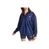 Adidas Alphabet Logo Print Half-Zip Pullover Sweatshirt Women Tops Navy II0747
