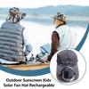 Summer Men Women Fan Baseball Hat Sun Block Baseball Hat with Solar Fan USB Charging Fan Breathable UV Block Outdoor Sunhats