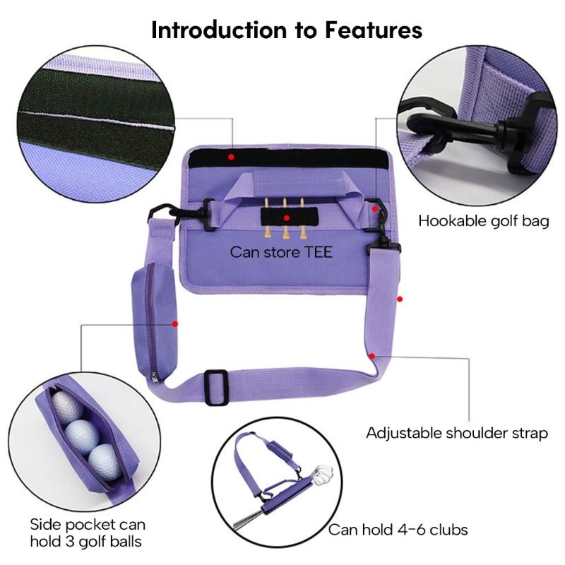 Golf Club Bag With Side Pocket Nylon Golf Club Carrier Bag Carry Driving Range Travel Bag Golf Training Organizer