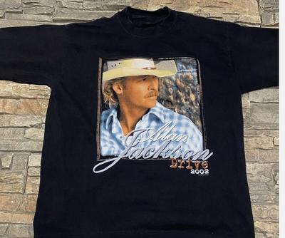 Maglietta Alan Jackson Media, Grande Maglietta Tour Drive 2002 Musica Country