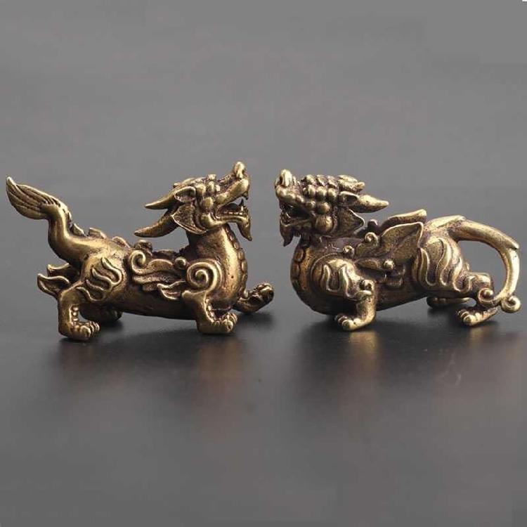 Symbolic Brass Fengshui Dragon Statue Figurine for Fengshui Wealth Gift