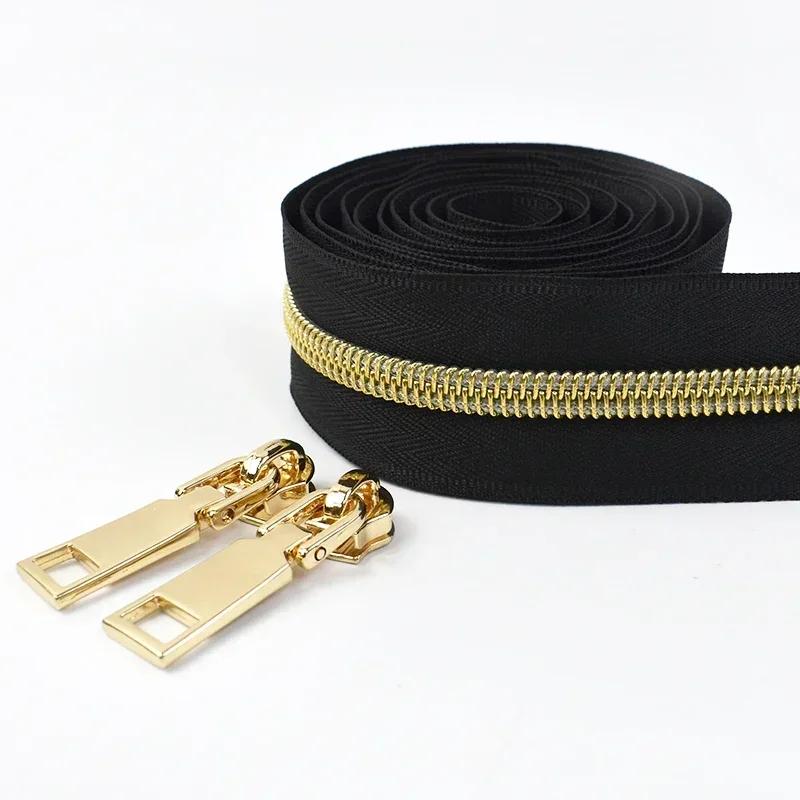 Meetee 2-10M 5# Metal/Nylon/Resin Zippers By Meter + Matching Zip Sliders Bag Clothes Zips Easy Repair Sewing Accessories