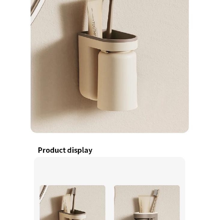 1 Pièce Porte-Rangement Brosse à Dents Innovant Sans Trou Tasse Bain à Bouche Luxe Léger Tasse Brosse Organisateur Salle de Bain Mural Couple