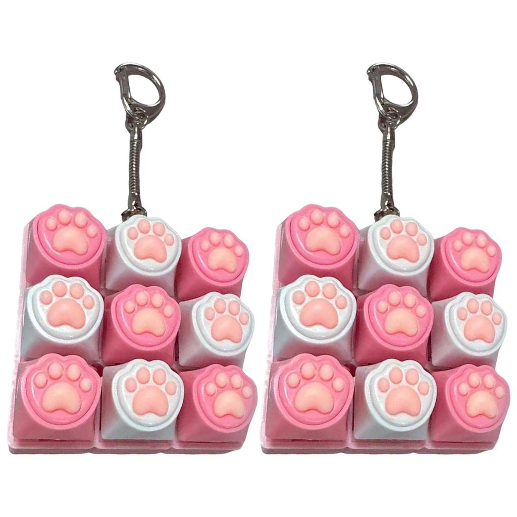 Cat Paw 9-in-1 Sound Fidget Keyboard Clicker W/ Keychain Portable Keyboard Clicker Fidget for Adults and Kids