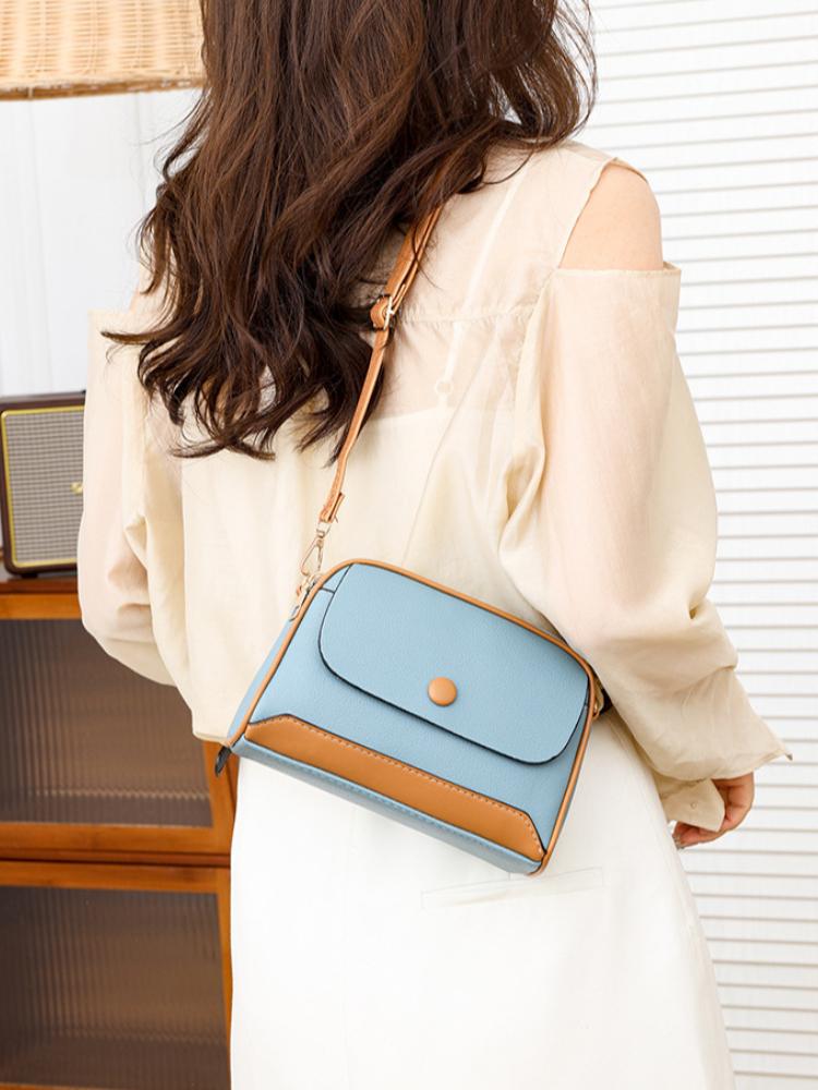 Trendy solid color covered crossbody bag, women's shoulder bag, mini small bag