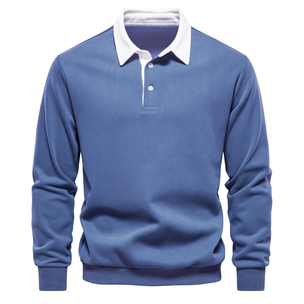 2024 Men's European Size Long Sleeve Polo Collar Sweatshirt - High Quality, Casual, and Versatile