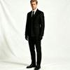 Men Black Suit Outfit Long Trench Coat Vest Shirt Tie Gloves Full Set Halloween Carnival Party Cosplay Costume for Adult Men