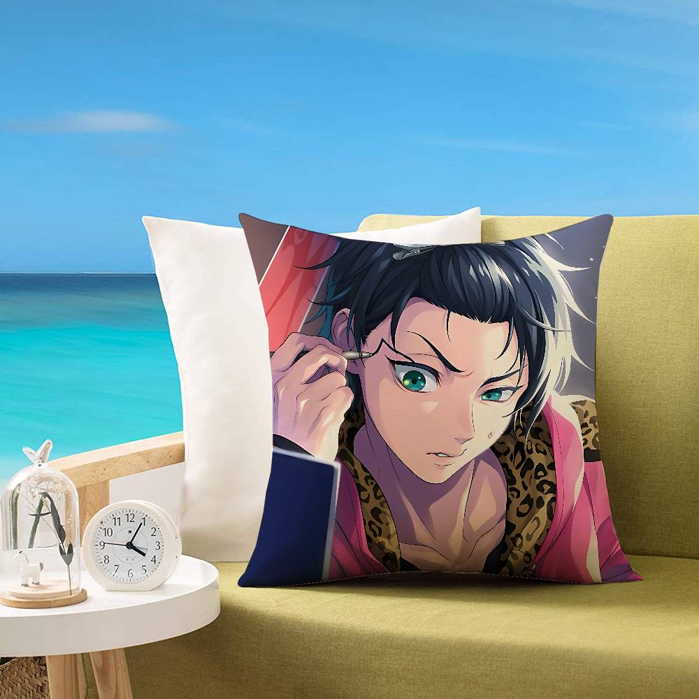 

Anime T-Twisted Wonderland-S Pillow Case Cushion Cover Soft Cute Throw Pillow Case For Car Sofa Pillowcase Polyester With Zipper 18x18Inch