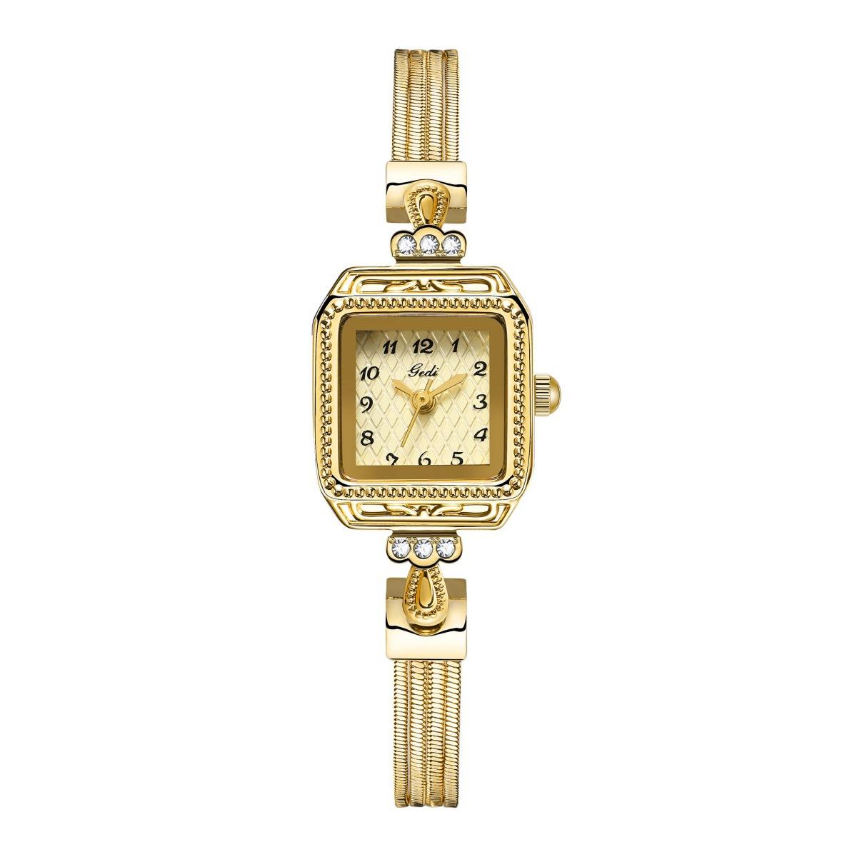 

Ladies Light Luxury High-End Watch Retro Copper Imitation Snake Strap Watch Square Plate Antique High-Value Watch