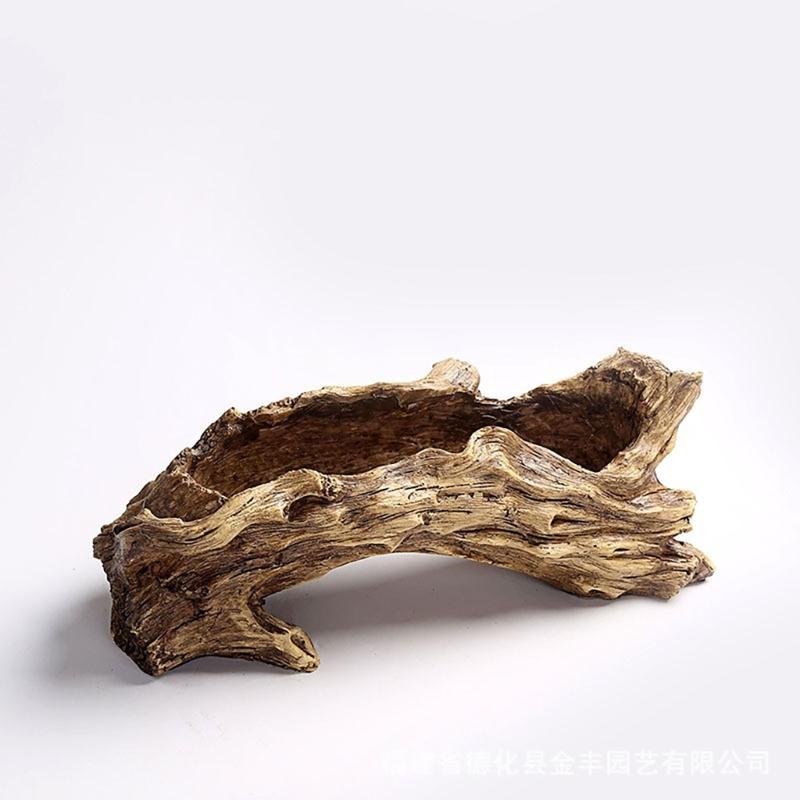 Jardinière vintage en ciment, motifs de racines d'arbres en résine pour plantes succulentes et bonsaïs, décoration de bureau, intérieur ou extérieur