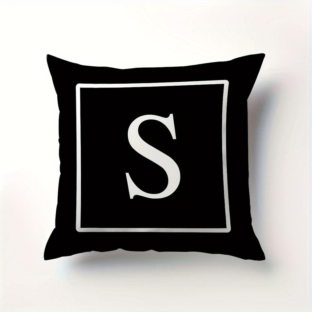 Minimalist Letter Pillow Cover Single Alphabet Print Cushion Case Personalized Initial Decor Pillow for Home Dorm