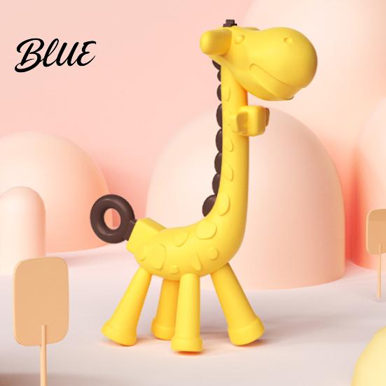 Soothing Toy for Teething Babies Baby Giraffe Infants Food-Grade Silicone Chew Stick Gum Relief One Piece Molded Teether BPA-Free 0-12 Months Soft