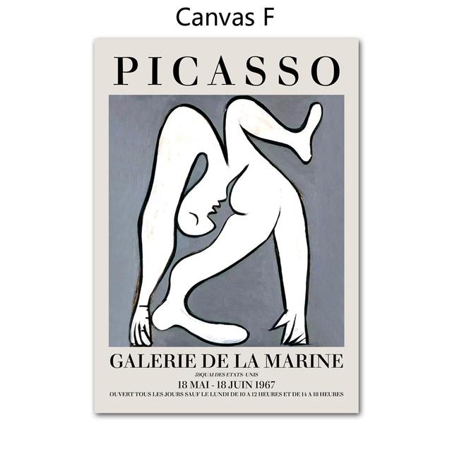 Artă de perete Picasso Linie abstractă Față Corpul uman Galerie de pictură pe pânză Postere nordice și printuri Poze decorative pentru camera de zi fără cadru