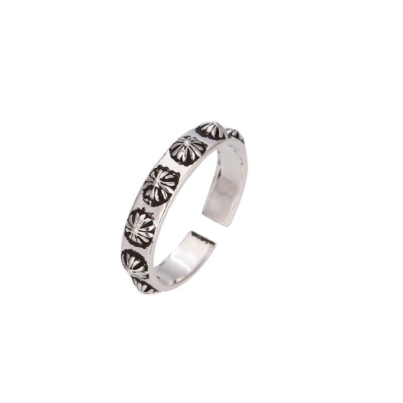Vintage Silver Big East Gate Cross Ring Female Croix Punk Trend Men'S And Women'S Open Index Finger Ring