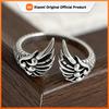 925 Sterling Silver Rings for Women Couple Minimalist Handmade Simple Retro Wing Ring Fine Jewelry Gift Prevent Allergy