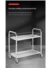 Stainless Steel Double-Layer Liquor Trolley with Railing